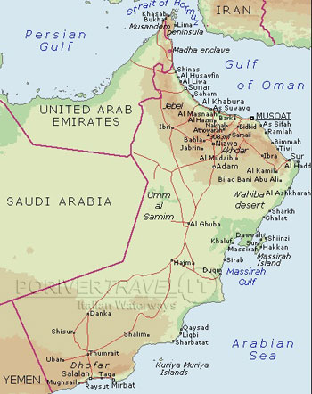 Oman, carta geografica